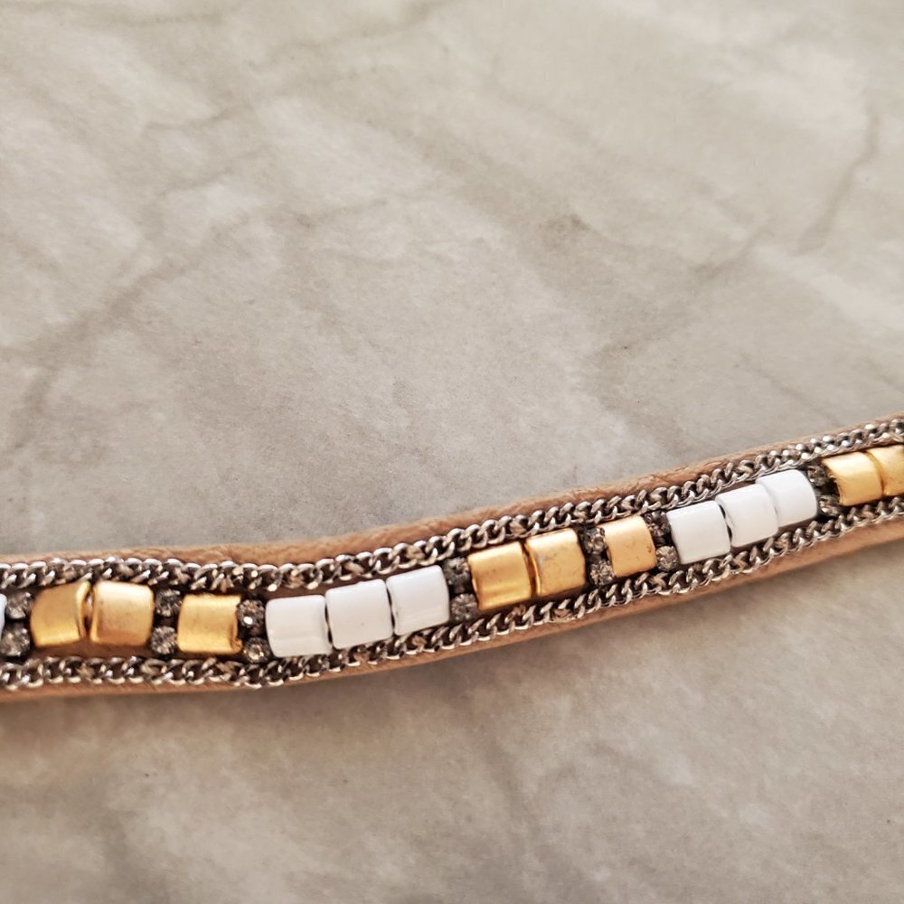 ✨ Stella & Dot Rhinestones Crystals Pave Beads Beaded Cady Wrap Bracelet ✨ - Picture 6 of 15